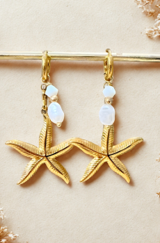 Étoile Marine Boucles d'oreilles Fait main en acier inoxydable doré