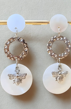 Maria argenté boucles d'oreilles Fait main en acier inoxydable