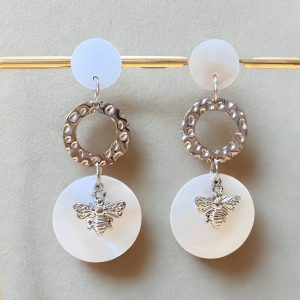 Maria argenté boucles d'oreilles Fait main en acier inoxydable