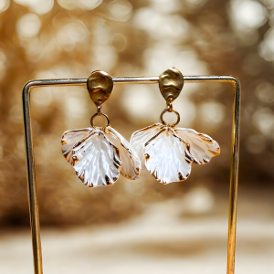 Petales d’Aurore boucles d'oreilles Fait main en acier inoxydable doré