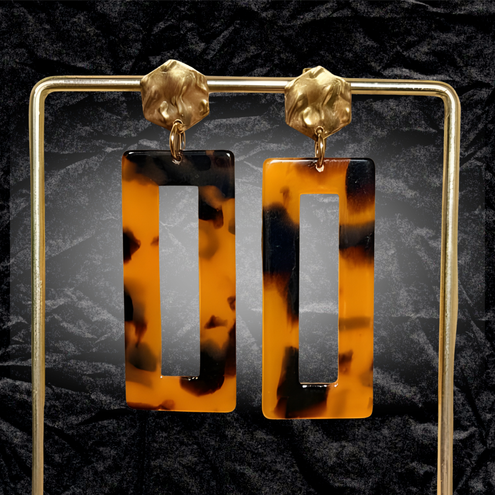 Safari Chic Boucles d'oreilles Fait main en acier inoxydable doré