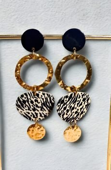 Savannah Chic – Boucles d'Oreilles Fait Main en Acier Inoxydable Doré