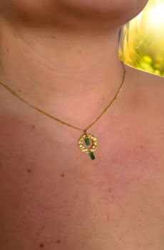 Collier GALAXIE DORE Acier inoxydable Perles de verre