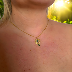 Collier GALAXIE DORE Acier inoxydable Perles de verre